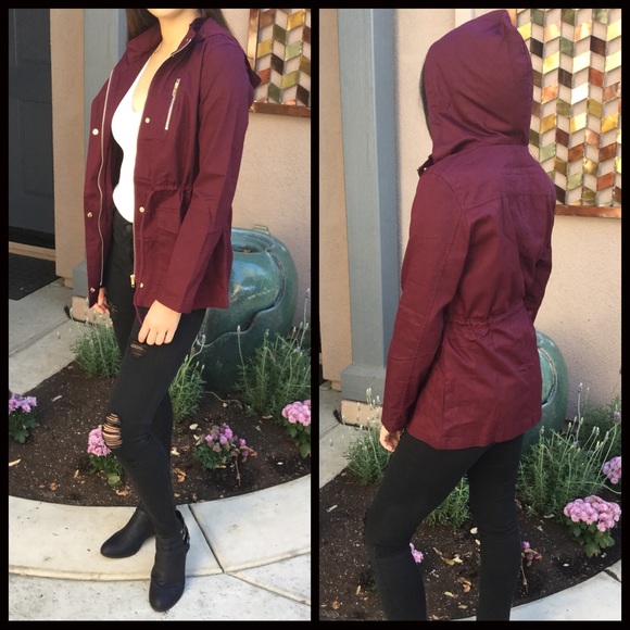 CLEARANCE-FIRM‼️Burgundy 🖤 Utility Jacket - Picture 2 of 7